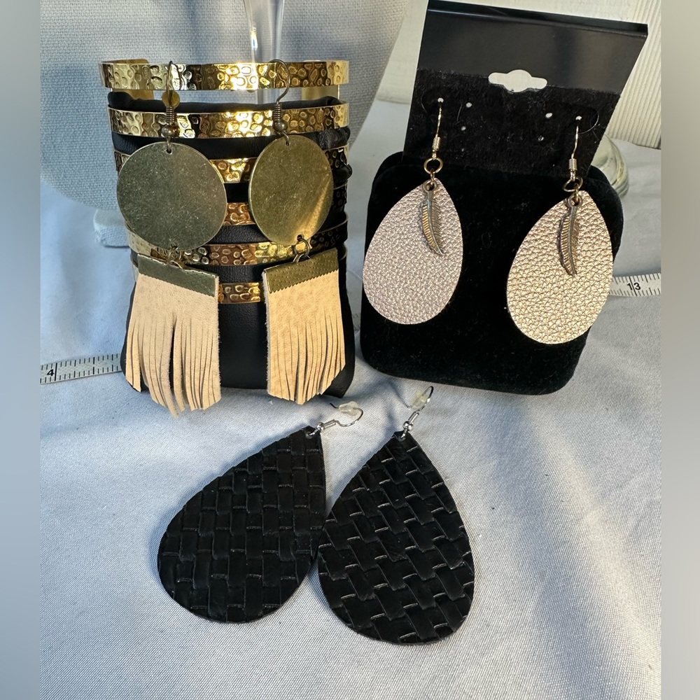 Three pairs of boho casual chic earrings